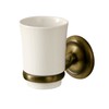 Bisk 00407 Deco Ceramic Tumbler with Antique Brass Holder, 7.8