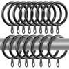 50 Pack Curtain Rings, 32mm Internal Diameter Black Metal Hanging