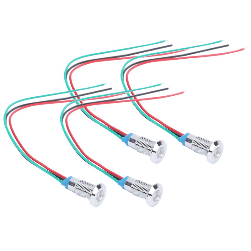 4 Sets PreWired Round LEDs Waterproof 2Color Signal Light Common