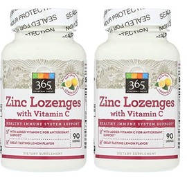 365 Everyday Value 365 Everyday Value, Zinc Lozenge with Vitamin C, 90 ct (Pack of 2)