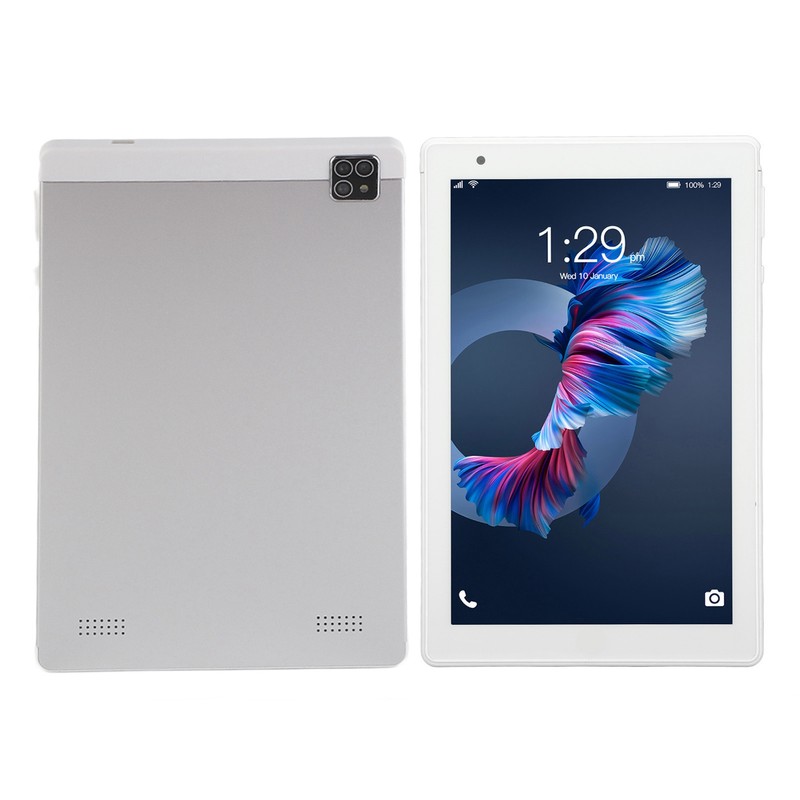 8in Tablet Silver Expandable 128GB Support Calls 4GB 64GB RAM