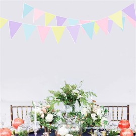HQKJGSYX 2.5m Pennant Banner Flags Outdoor Flags Happy Birthday Banner Colorful Triangle Banners Rainbow Reusable Pennants String for Carnival Theme Multicolor Birthday Party Decorations