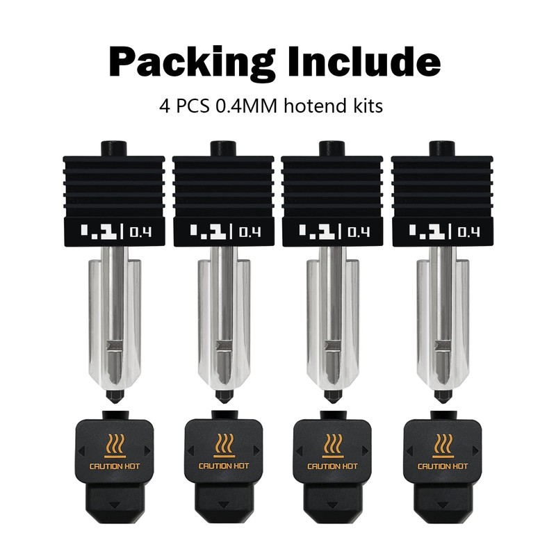 HzdaDeve 4 Pack 0.4MM P2S/H2D/H2SA1/A1 Mini Combo Hotend Print Head