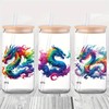 5pcs Vinyl Dragon Wrap UV DTF Cup Wraps Winter UV