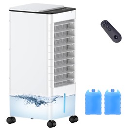 Windowless Portable Air Conditioner Ac Unit with Remote,37” Evaporative Air Cooler,Swamp Cooler for 4 Modes, 12H Timer, Removable Water Tank, Ice Packs,CoolingTower Fan for Bedroom,Outdoor,Indoor