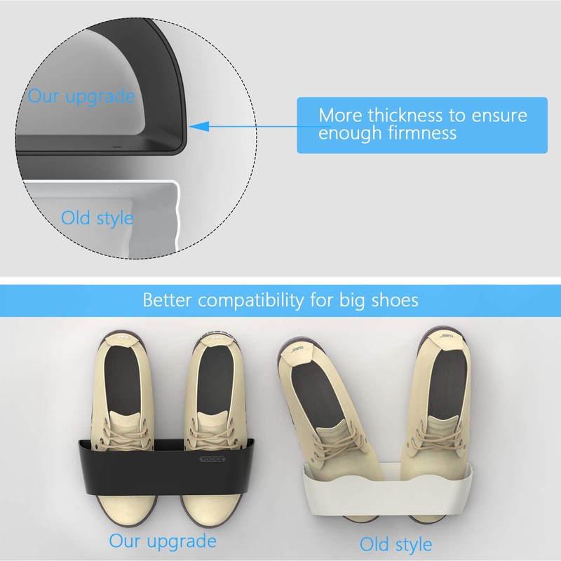Yocice Wall Mounted Shoes Rack 6Pack with Sticky Hanging Strips,