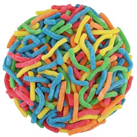 FirstChoiceCandy Sweet & Sour Gummy Worms, Multi Flavors and Solid Colors (2 Pound, Sour Mix Fruit)