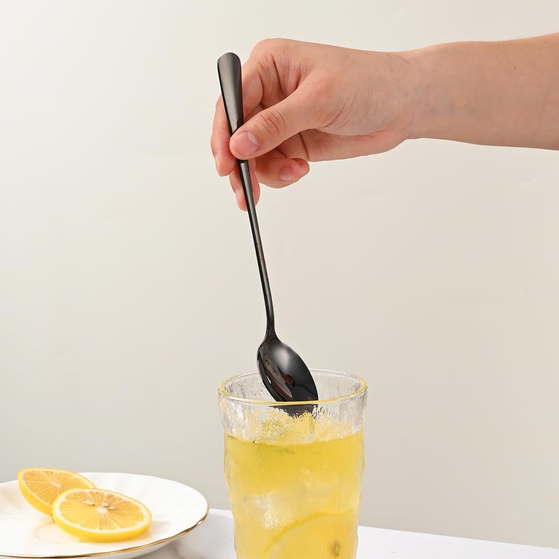 7.5 Inches Black Coffee Stirring Spoons Set,Set Of 8 Stanless