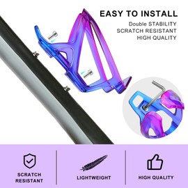 Binudum Bottle Holder Bicycle Drink Holder Bicycle with Screws Lightweight Cycling Bicycle Water Bottle Holder for Road Mountain Bike (Blue Purple)
