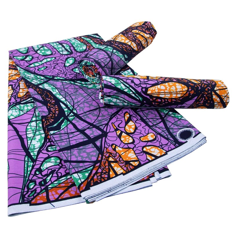 BintaRealWax Tela africana 100% algodón con estampado Ankara Kente Tela