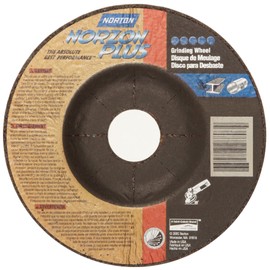 Norton Norzon Plus Depressed Center Abrasive Wheel, Type 27, Zirconia Alumina, 5/8"-11 Hub, 7" Diameter x 0.125" Thickness (Pack of 1)