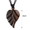 Island Piercings N150 Handmade Wooden Leaf Pendant Necklace Adjustable Length,