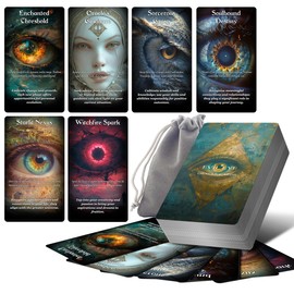 ZZBUY Evil Eye Oracle Cards, 60 Oracle Deck with Meanings on Them for Beginner Insight and Discovery, Haters Exposed, Eyewitness Exposed (Brown)