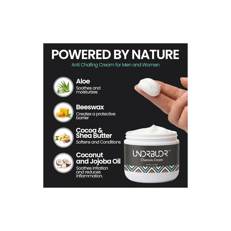Crema de gamuza antichafe, ultra baja fricción, naturalmente enriquecida, 4
