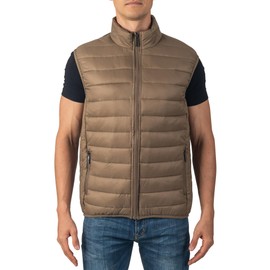 Alpine Swiss Clark Mens Lightweight Down Alternative Vest Jacket Taupe XL