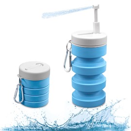 Collapsible Peri Bottle Small Portable Bidet Sprayer, 300ml Travel Size Expandable Camping Mini Bidet for Home, Outdoors, Handheld Foldable Hand Bathroom Bottle for Women Men Blue（1pc）