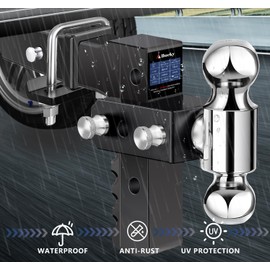 Allucky Adjustable Trailer Hitch Tow Hitch Load Bearing 12,500 LBS, Fits 2 Inch Receiver, Towing Drop Hitch, Heavy Duty Tow Hitch for Truck (Black-Dual Ball, 2" Shank & 8" Drop)