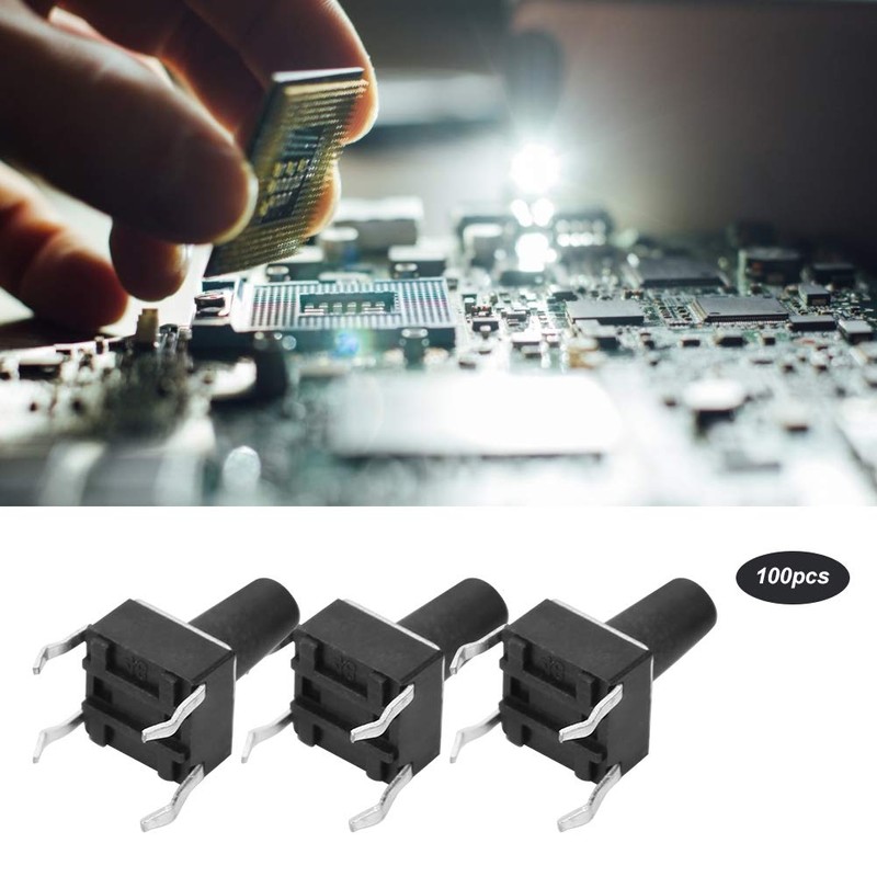 100pcs DC12V 50mA DIP Micro Momentary Tact Button Switch Assortment