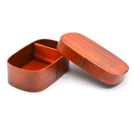 Wakayama Wappa Bento Box Store A-40-273271 Magewappa Wooden Lacquered Lunch Box, Approx. 6.7 x 4.3 inches (17 x 11 cm), Single Tier, Square, Small