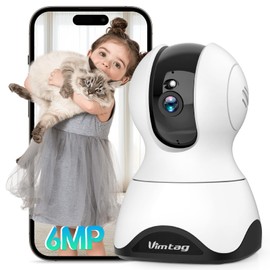 Vimtag Security Camera Indoor, 3.5K/6M Pet Cameras with App, 360° Home Security Camera, 2-Way Talk, Motion Tracking, Night Vision, Cloud/Local Recording, Cameras House Security for Pets and Kids