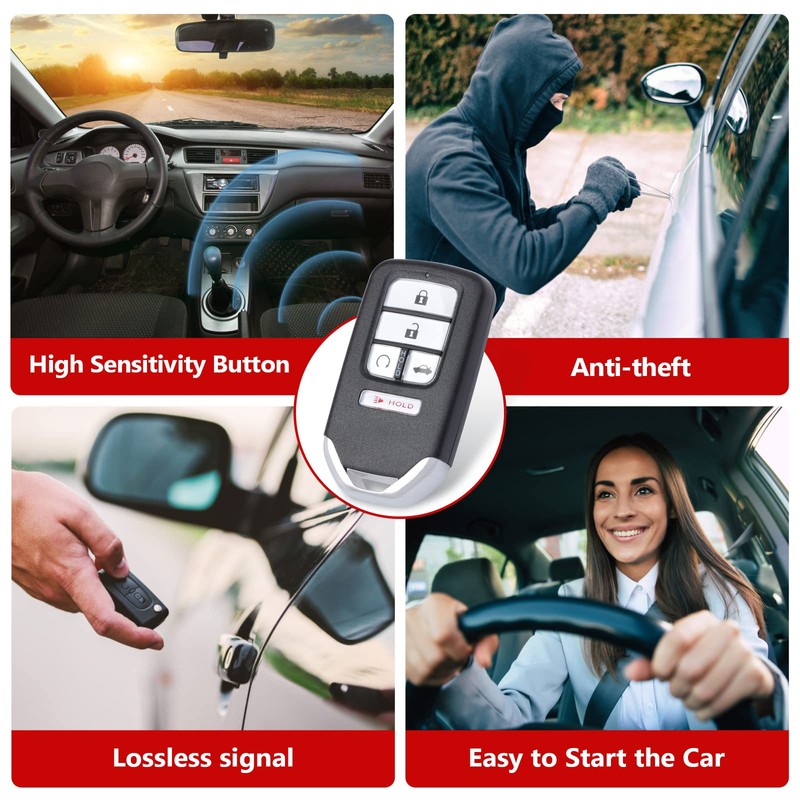 Aichiyu Keyless Entry Smart Proximity Remote Key Fob 5 Buttons