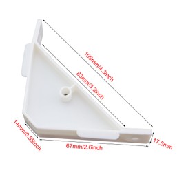 Guifeng 12PCS 109mm Length 90 Degree Cabinet Triangle Bracket Plastic White Corner Support Bracket Cabinet Connection Corner Code for Wardrobe and Cabinet Installation