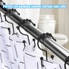 Shower Curtain Hooks,Double Sided Black Shower Curtain Hooks Rust Proof,Set