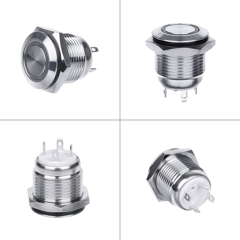 Larcele JSANKG-02 Waterproof Push Button Metal Mini Press Button with