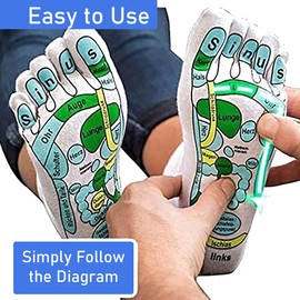 ATYUWZP Acupressure Reflexology Socks for Women & Men Foot Massage Five Toe Separate Socks Cotton Reflexology Acupressure Charts & Rod Included; Relief Body Stress & Aches, Trigger Health & Wellness