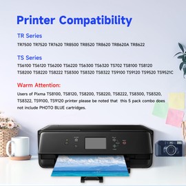 PGI-280 XL/CLI-281 XL Ink Cartridge 5 Color Value Pack Replacement for Canon 280 281 Ink Cartridges Compatible with Printer PIXMA TR8520 TR8620 TR7520 TR8600 TS6120 TS6220 TS9120