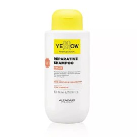 Alphaparff Milano Alfaparf Milano 손상된 모발용 옐로우 프로페셔널 리페어 리패러티브 샴푸 - 본드 컴플렉스 및 카카오 버 [33.8 Fl Oz (Pack of 1)] Alfaparf Milano Yellow Professional Repair Reparative Shampoo for Damaged Hair - Bond Complex and Cocoa Butter [33.8 Fl Oz (Pack of 1)]