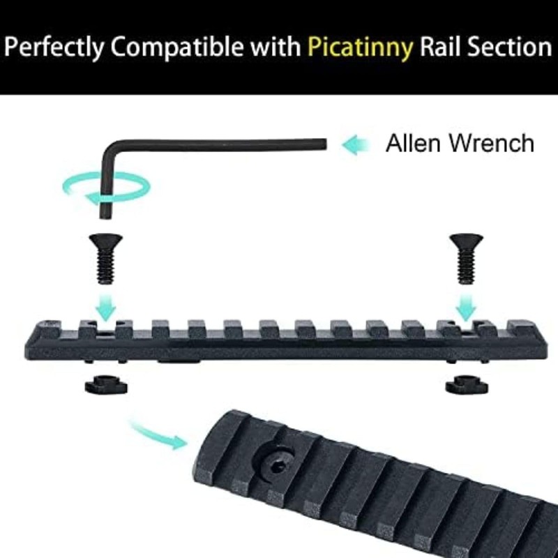 12pcs M5 T-Nut Screw Replacement Sets,Compatible with Rail Mount, Mlok
