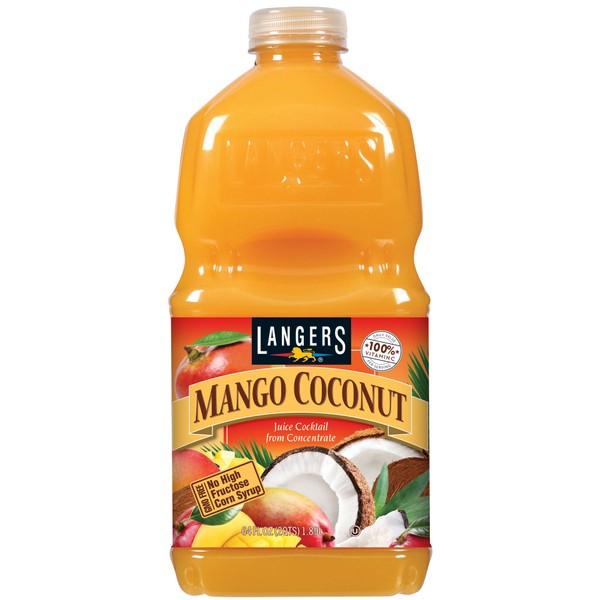Langers Juice, Mango Coconut Cocktail, 64 Ounce (Pack of 8)