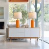 PoKat 23" Orange Table Lamps Decor for Living Room Set
