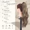 FESHFEN Ponytail Extensions 20 inch Long Wave Ponytail Claw Clip