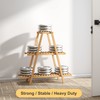 Furshus Bamboo Plant Stand - Indoor/Outdoor 3 Tier Plant Ladder,
