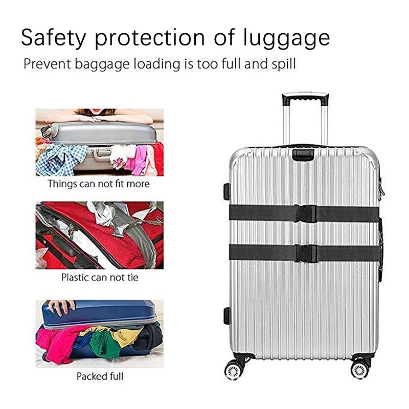 Luggage Strap, Pack of 4 Luggage Strap, Adjustable Suitcase Strap,