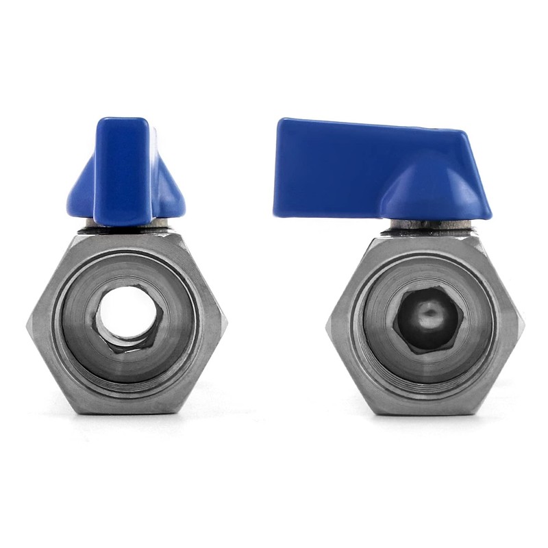 QWORK® Mini Ball Valve Stop Valve Stainless Steel Reduced Flow