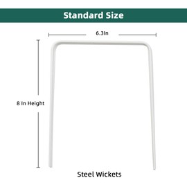 ApudArmis Croquet Wickets Standard Size, Set of 9 White Square Arrow Wickets Rplacement for 28In or 32In Croquet Lawn Backyard Outdoor Game (8In Height & 6.3In Width)