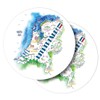 Vinyl Round Stickers (Set of 2) 30cm - Map Netherlands