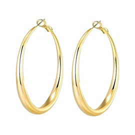 A pair Gold Plated 40mm Hoop Earrings,Gold Hoop Earrings,Gold Hoops Earrings for Women Hoop Earrings Gifts,Large Hoop Earrings for Women(Hypoallergenic,Gold)