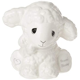 Precious Moments Luffie 192435 Heaven's Blessings Ceramic Lamb Bank, Multi Medium