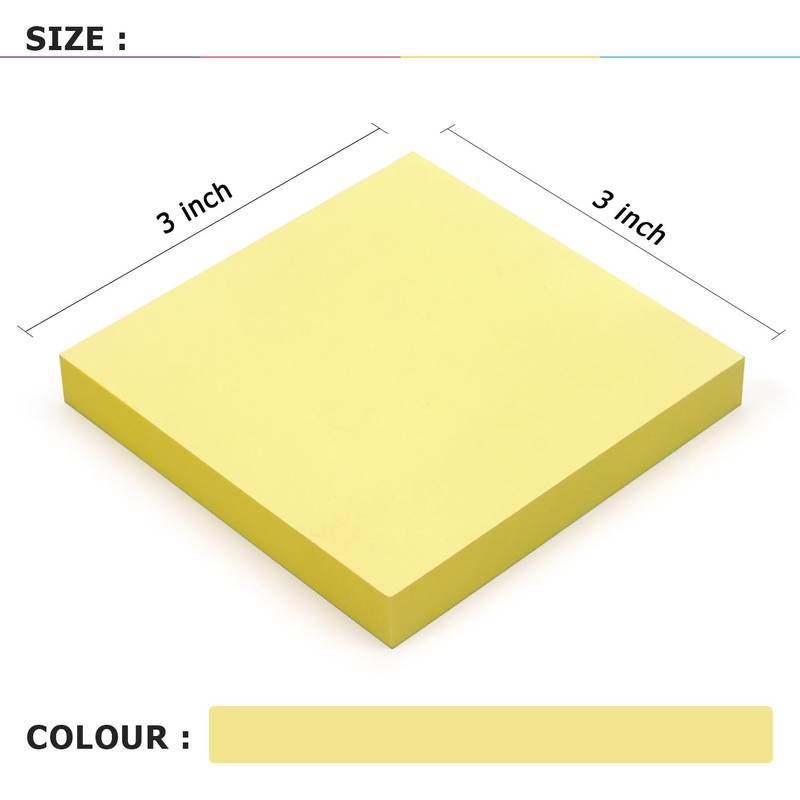 Sticky Notes 3x3 Self-Stick Notes Bright Colors Sticky Notes 4
