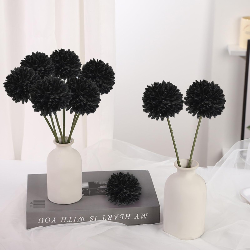 XoeLLe 12 Pcs Chrysanthemum Artificial Flowers Fake Flowers Long Stem