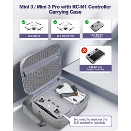 LINGHUANG Mini 3 Travel Case,Mini 3 Pro RC Storage Case,Large Capacity Carrying Case with Should Strap & Propeller Holder Strap for DJI Mini 3 / Mini 3 Pro Drone RC-N1 Remote Controller Accessories