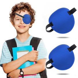 THSIREE Eye Patch, 2PCS 3D Adjustable Eyepatch, Medical Eye Patches for Right or Left Eye, Amblyopia Lazy Eye Patches for Adults and Kids, Blue
