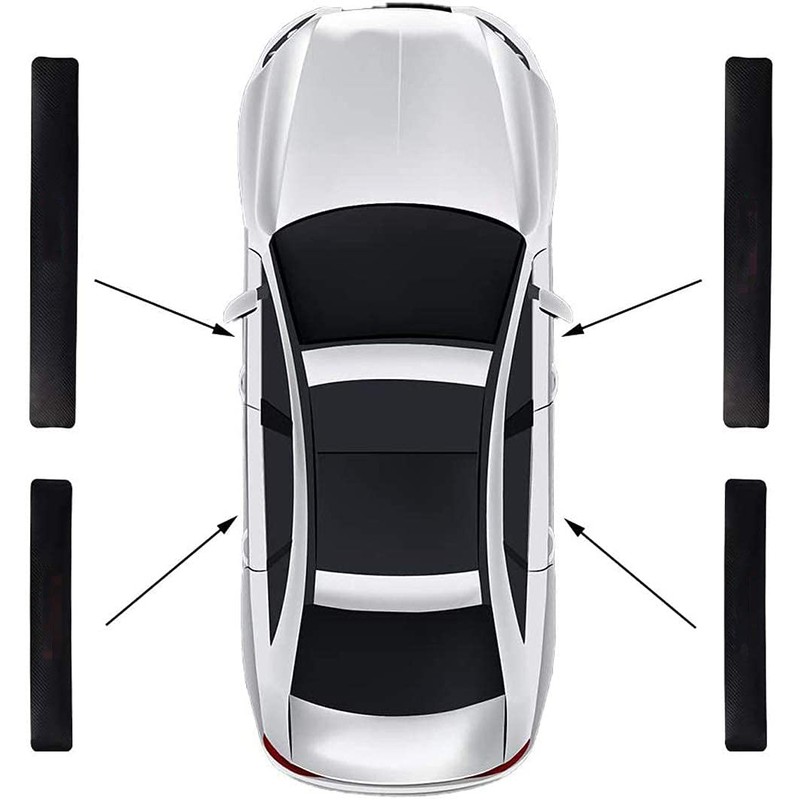 fanshihua 4pcs/Set for Nissan nismo Door Entry Guard Carbon Fiber