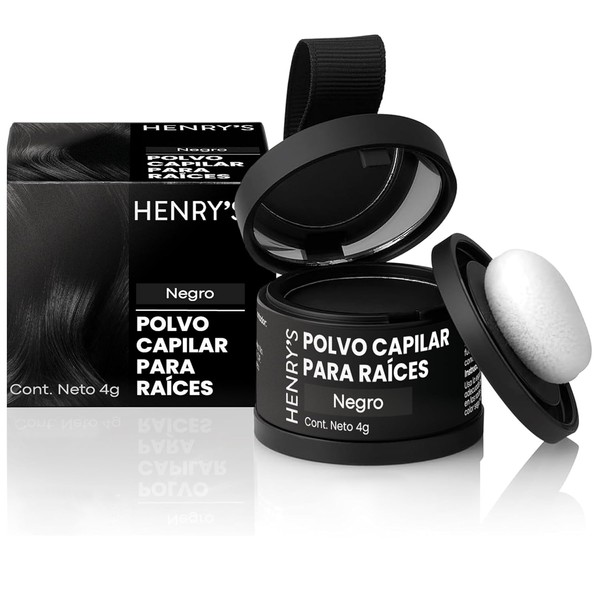 Henrys Polvo para Retocar Races Negro, Rellena Zonas Escasas, Define