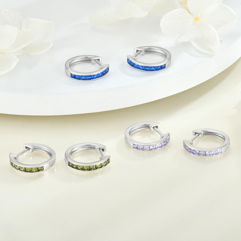 JIWOY Hoop Earrings 925 Sterling Silver Round Huggie Earring Created