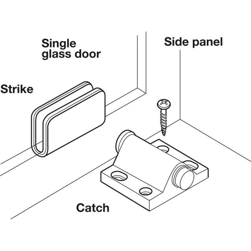 Häfele Hafele 245.63.228 Chrome Plated Magnetic Pressure Catch Strike Plate